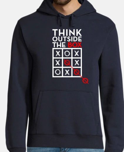 Hoodie think outside the box white