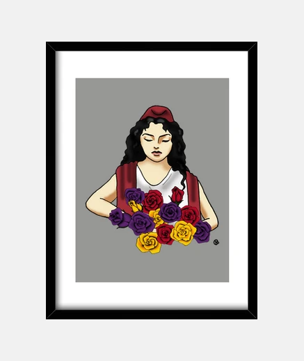 Framed thirteen roses