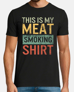 My Meat Smoking T-Shirt for Men BBQ Smoker Grill Long Sleeve T-Shirt