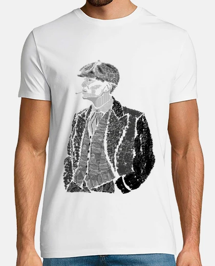 T-shirt thomas shelby uomo, manica corta, bianco, qualità extra