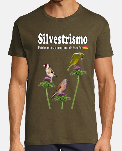 T-shirt three feathers, goldfinch, pardeillo, verder