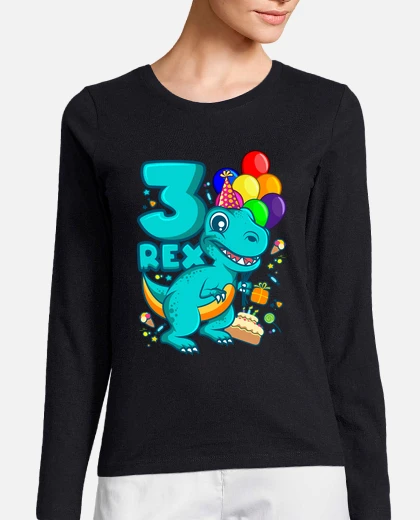 Three rex year old 3rd birthday boy t-shirt tostadora