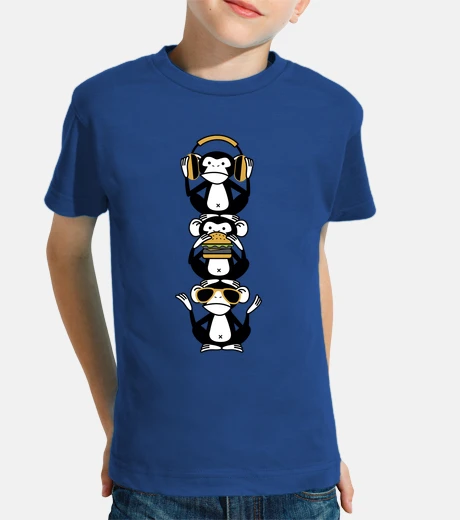 Children's three wise monkeys - totem 3 funny monk