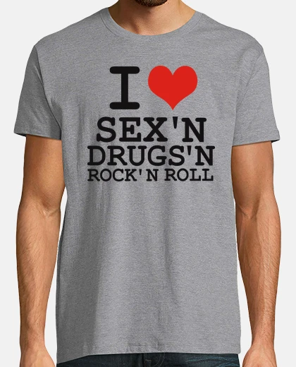 T-shirt ti amo il sesso e drugs e rock and roll