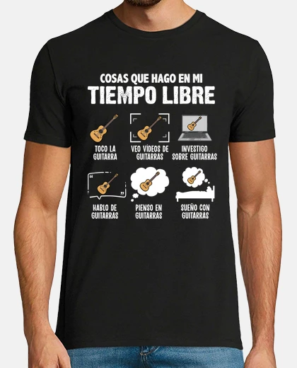 Camiseta Tiempo Libre Músico Guitarrista Flamenco Música Humor Guitarras
