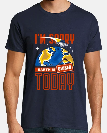 Camiseta Tierra cerrada. Hombre, manga corta, azul marino, calidad extra