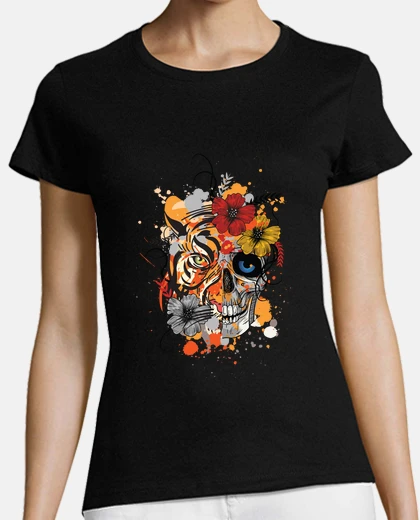 Playera tiger head dead day of the dead sugar
