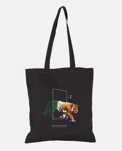 Bag tiger out binary, rare artistic science fiction tiger.