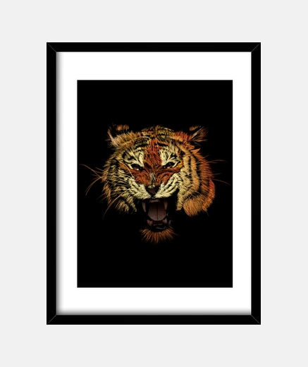 Framed tiger roar color