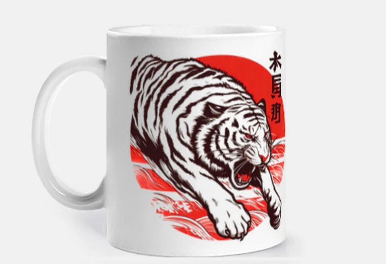Taza Tigre Blanco Asiático