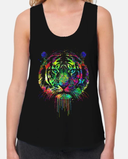 T-shirt tigre colorata che gocciola