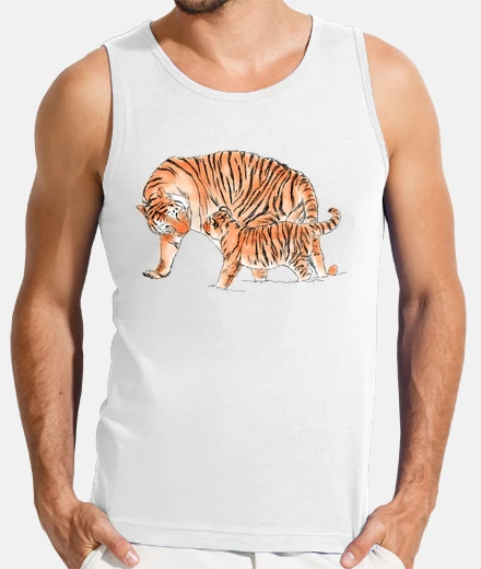 T-shirt tigre e il suo cucciolo schizzo artisti