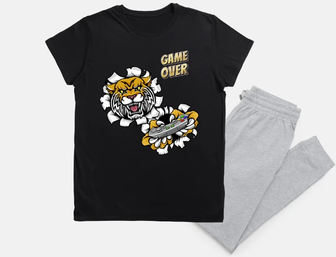 Pyjama Tigre joue à la console, GAME OVER