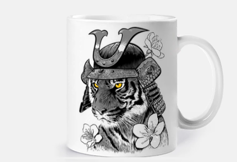 Mug tigre samouraï cerise