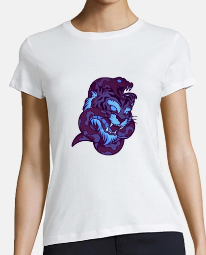 Camiseta tigre y serpiente estilo de la vieja es