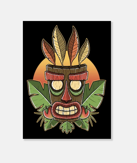 Wall tiki sunset