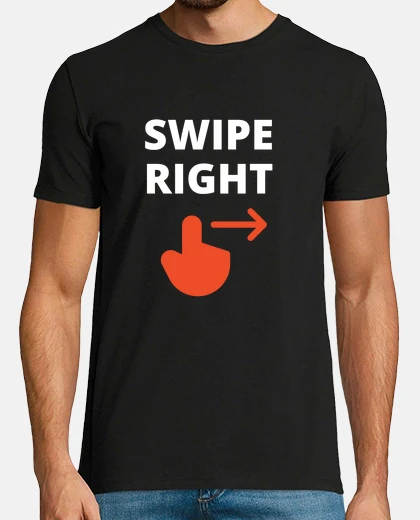 Camiseta Tinder Swipe right, camiseta hombre, manga corta