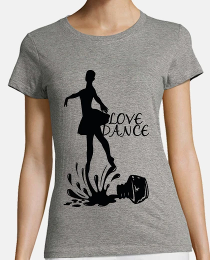 Playera Tinta derramada forma Bailarina en negr