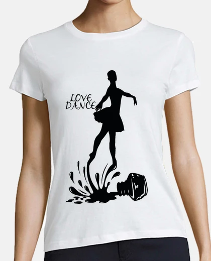 Playera Tinta derramada forma Bailarina en negr