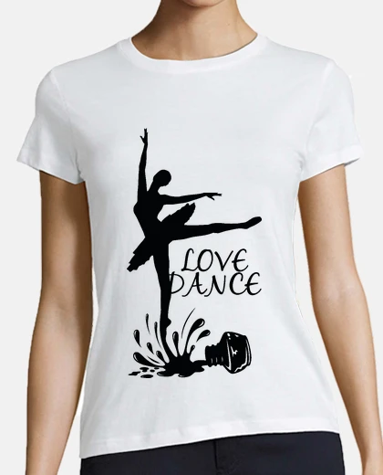 Playera Tinta derramada forma Bailarina en negr