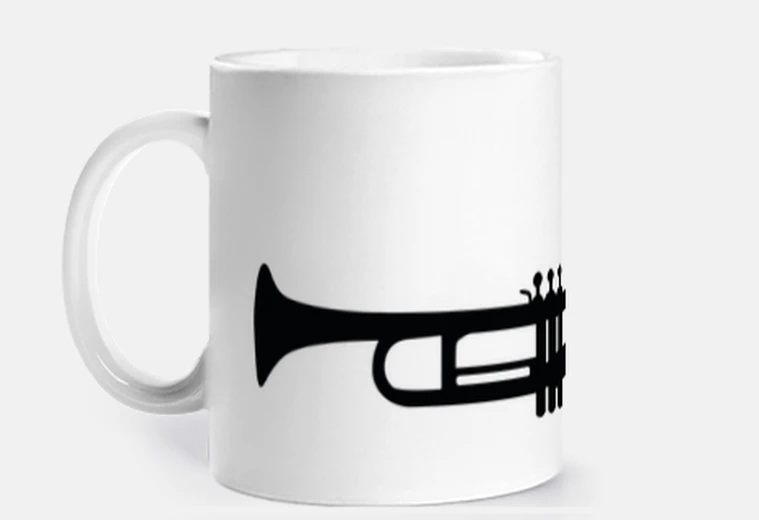 Taza Tinta derramada forma Trompeta en Negro