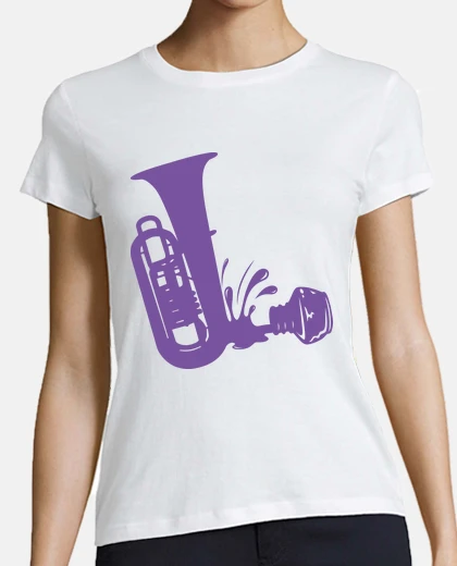 Playera Tinta derramada forma Tuba en Morado