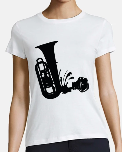 Playera Tinta derramada forma Tuba en Negro