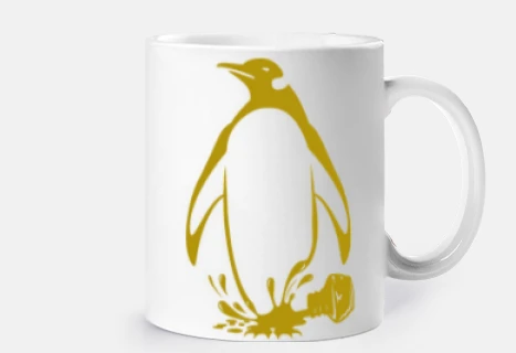 Tinta derramada forma Pingüino en Dorad