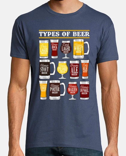 T-shirt tipi di birra festa della birra umorismo alcol in inglese