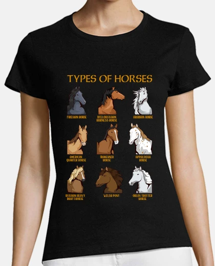 T-shirt tipi di cavalli amanti dei cavalli cavalcare animali in inglese