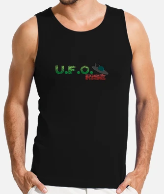 Camiseta tirantes negra logo ufo rise hombre laTostadora