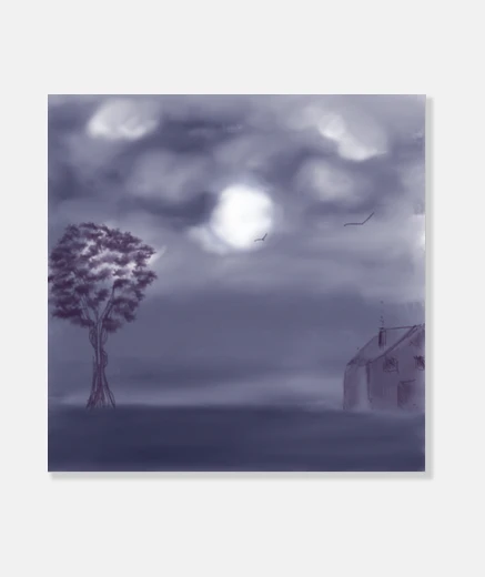 Tableau toile carrée 11 40 x 40 cm les braises d&#39;un crépuscule violet