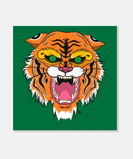 Tableau toile carrée, tiger