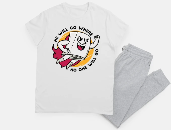 Pajama toilet paper superhero superhero comic night sleep