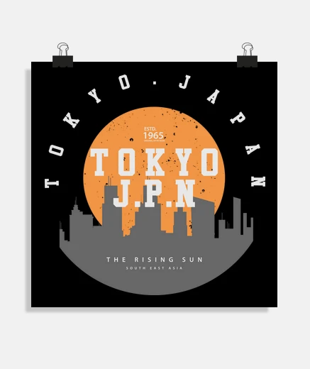 Poster tokyo japan the ri without g sun estd 1
