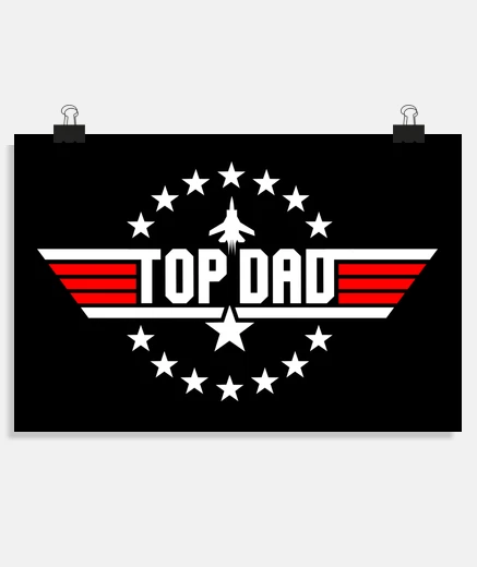 Póster top papá - regalo para hombres piloto del ejército