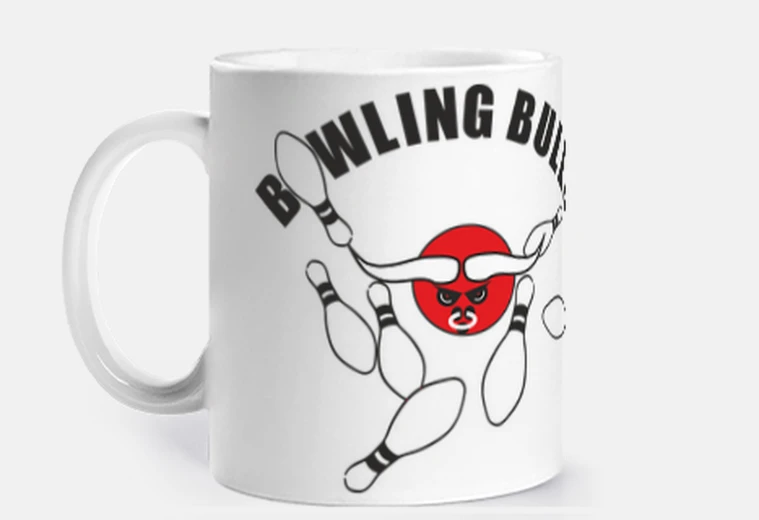 Tazza tori da bowling stampa nera