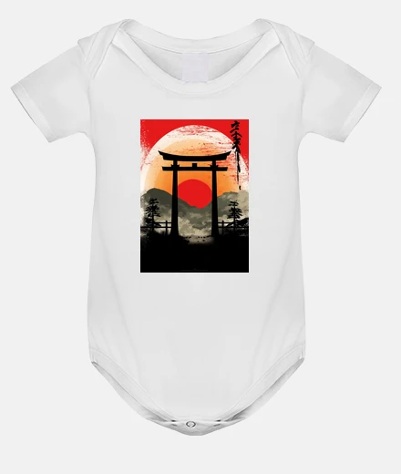 Kids torii japan land of the rising sun baby bodysuit onesie
