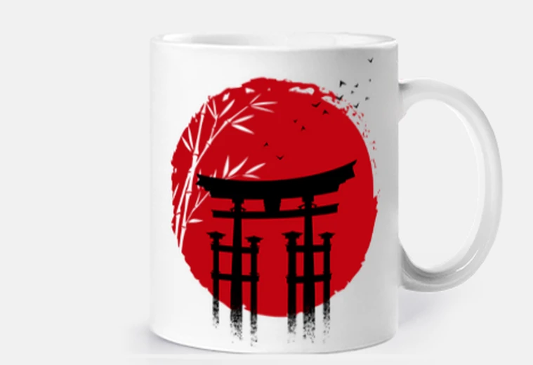 Cup torii under the sun of japan