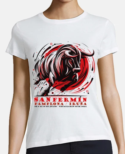 Playera Toros Rojos San Fermin Pamplona