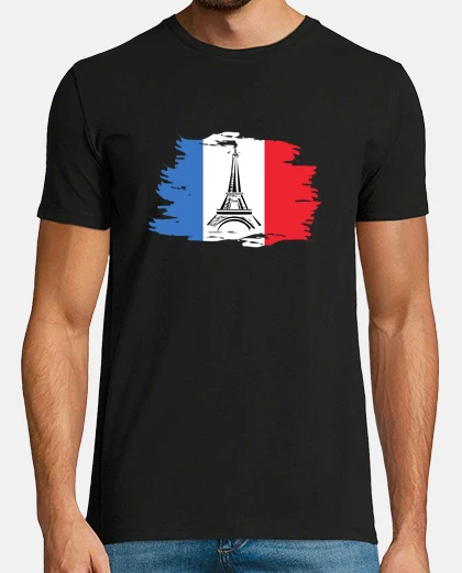 T-shirt torre eiffel bandiera francia uomo