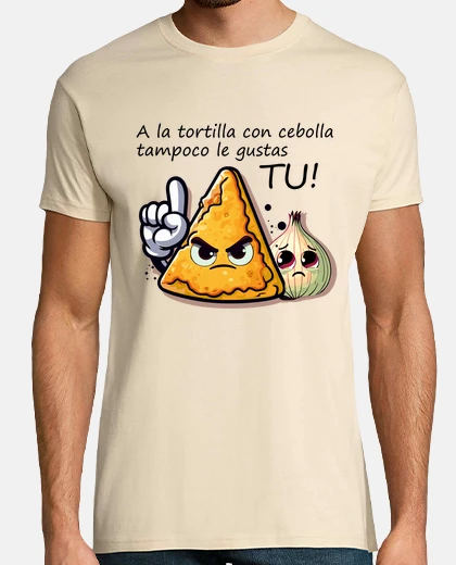 T-shirt tortilla with onion