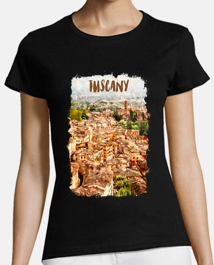 Tee-shirt toscane italie ville aquarelle
