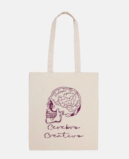 Bag tote bag - creative brain - purple