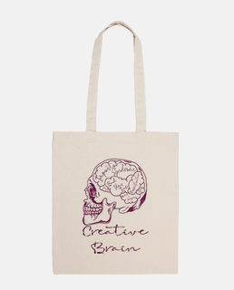 tote bag - creative brain - violet