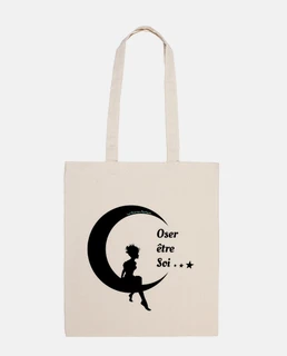 Totebag Oser être Soi - Lune et Fée - Noir