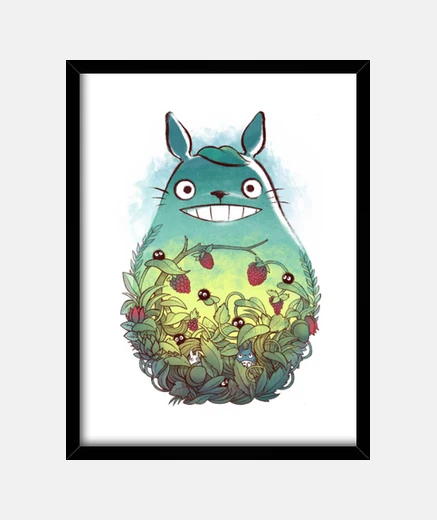 Cadre totoro à l&#39;intérieur de la forêt - ghibli