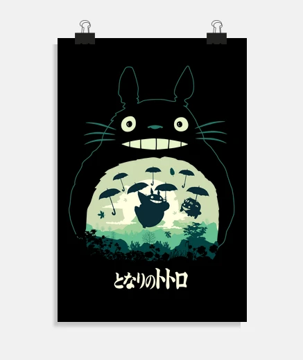 Poster totoro and his umbr her s