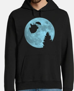 totoro flying under the moon