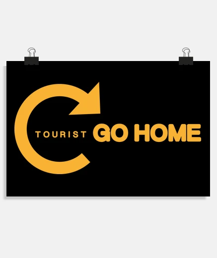 Poster touriste rentrer à la maison